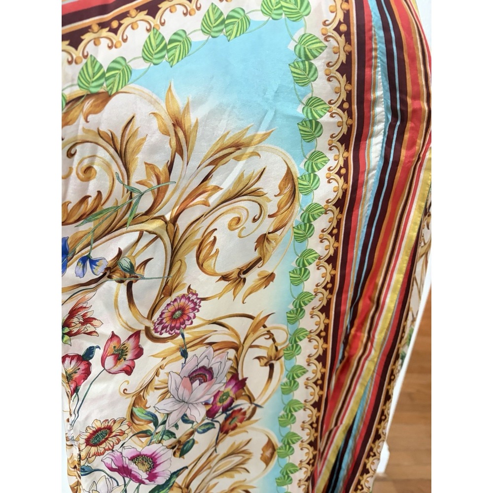 Johnny Was Reversible Silk Kimono Robe Floral Paisley Patchwork Duster XL Multi - Picture 10 of 16